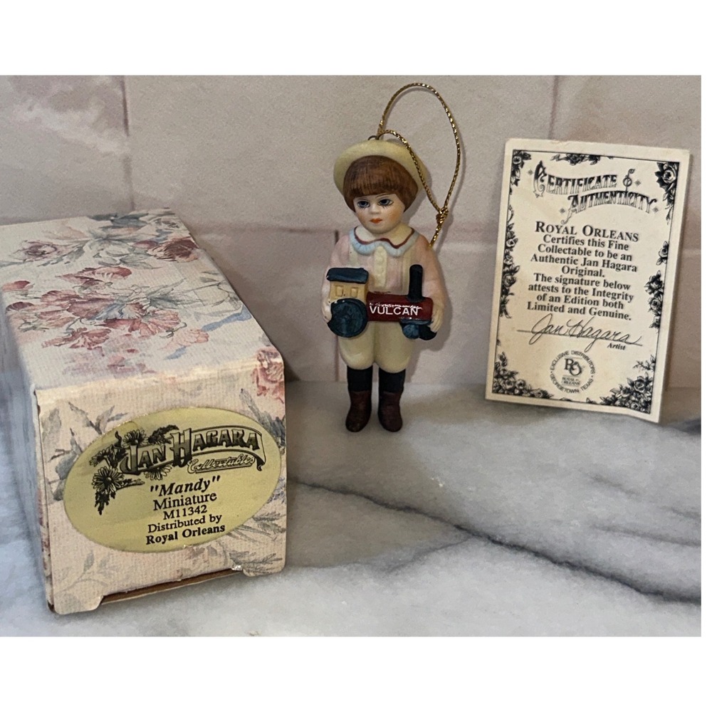 Jan Hagara Parry Miniature Figurine 1988 Royal Orleans Vulcan Train with COA Box